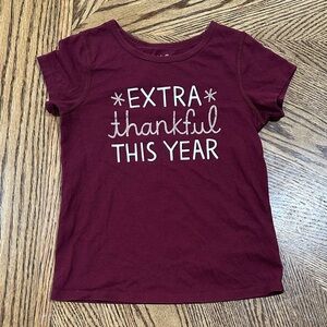 Cat & Jack Burgundy 'Extra Thankful' Tee